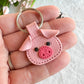 Leather Textured Animal Shaped Polymer Clay Keychains