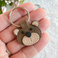 Leather Textured Animal Shaped Polymer Clay Keychains