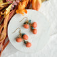Mini Pumpkin and Leaf Cluster Polymer Clay Earrings