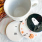 Pinkoween Pumpkin and Ghost Beverage Coasters | Set of 4 Table Coasters