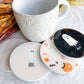 Pinkoween Pumpkin and Ghost Beverage Coasters | Set of 4 Table Coasters