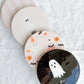 Pinkoween Pumpkin and Ghost Beverage Coasters | Set of 4 Table Coasters