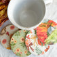Vintage Cottage Fall Floral Beverage Coasters | Set of 4 Table Coasters