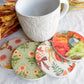 Vintage Cottage Fall Floral Beverage Coasters | Set of 4 Table Coasters