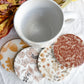 Neutral Fall Floral Botanical Beverage Coasters | Set of 4 Table Coasters