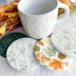 Sage Autumn Botanical Beverage Coasters | Set of 4 Table Coasters