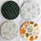 Sage Autumn Botanical Beverage Coasters | Set of 4 Table Coasters
