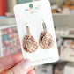 Brown Plaid with Leaf Polymer Clay Earrings