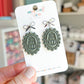 Sage Green Vintage Framed Pumpkin Polymer Clay Earrings