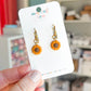 Interchangeable Sunflower Charm Huggie Polymer Clay Earrings