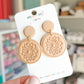 Beige Botanical Sunflower Polymer Clay Earrings