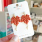 Rust-Orange Folk Art Maple Leaf with Pearl Polymer Clay Earrings