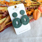 Forest Green Boho Folk Art Organic Circle Polymer Clay Earrings