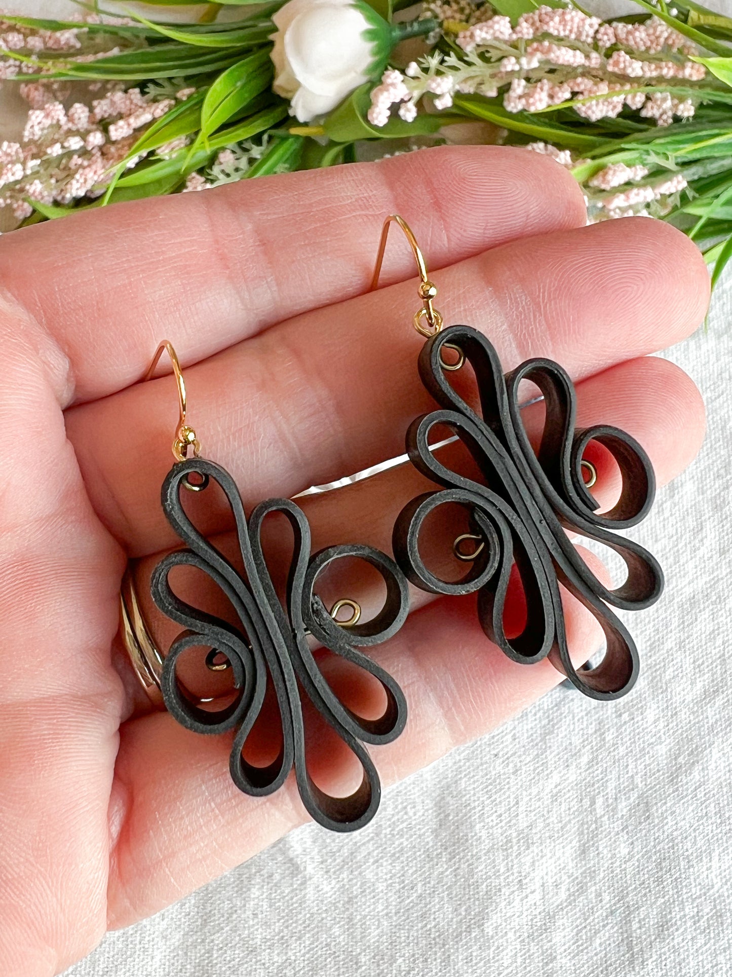 Ribbon Quilling Polymer Clay Hoops