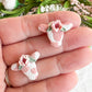 Strawberry Cow with Floral Crown Polymer Clay Studs