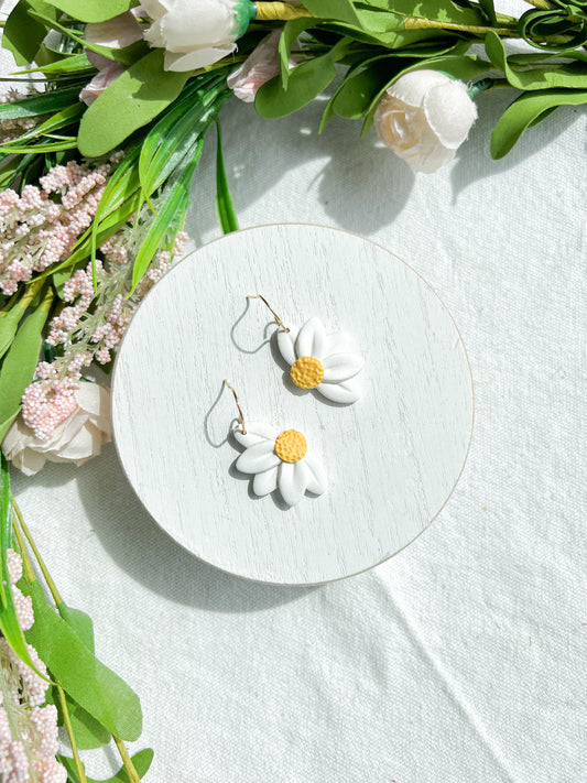 Half Daisy Polymer Clay Earrings