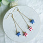 Stars and Stripes Mini Star Drop Polymer Clay Dangle Earrings