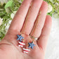 Stars and Stripes Mini Star Drop Polymer Clay Dangle Earrings