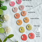 Bright Pink and Peach Striped Interchangeable Clay Disc Charms (hoops sold separately)