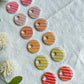 Bright Pink and Peach Striped Interchangeable Clay Disc Charms (hoops sold separately)