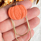 Floral Embossed Pumpkin Bookmark | Polymer Clay Paper Clip Bookmark