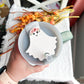 Floral Ghost Tumbler Cup Polymer Clay Tag | 40oz Stanley Accessory