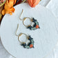 Floral Bat Polymer Clay Earrings | Halloween Earrings | Fall Earrings