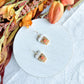 Tartan Patterned Pumpkin Spice Latte Polymer Clay Earrings