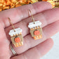 Tartan Patterned Pumpkin Spice Latte Polymer Clay Earrings
