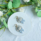 Straw Beach Hat with Bow Polymer Clay Earrings