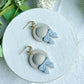 Straw Beach Hat with Bow Polymer Clay Earrings