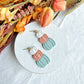 Boho Colored Stacked Pumpkin Polymer Clay Earrings