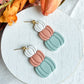 Boho Colored Stacked Pumpkin Polymer Clay Earrings