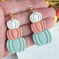 Boho Colored Stacked Pumpkin Polymer Clay Earrings