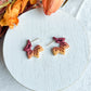 Ombre Fall Colored Leaf Polymer Clay Hoops