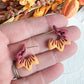 Ombre Fall Colored Leaf Polymer Clay Hoops