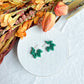 Green Fall Colored Leaf Polymer Clay Hoops