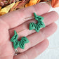 Green Fall Colored Leaf Polymer Clay Hoops