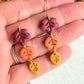 Multi Colored Falling Leaf Polymer Clay Earrings