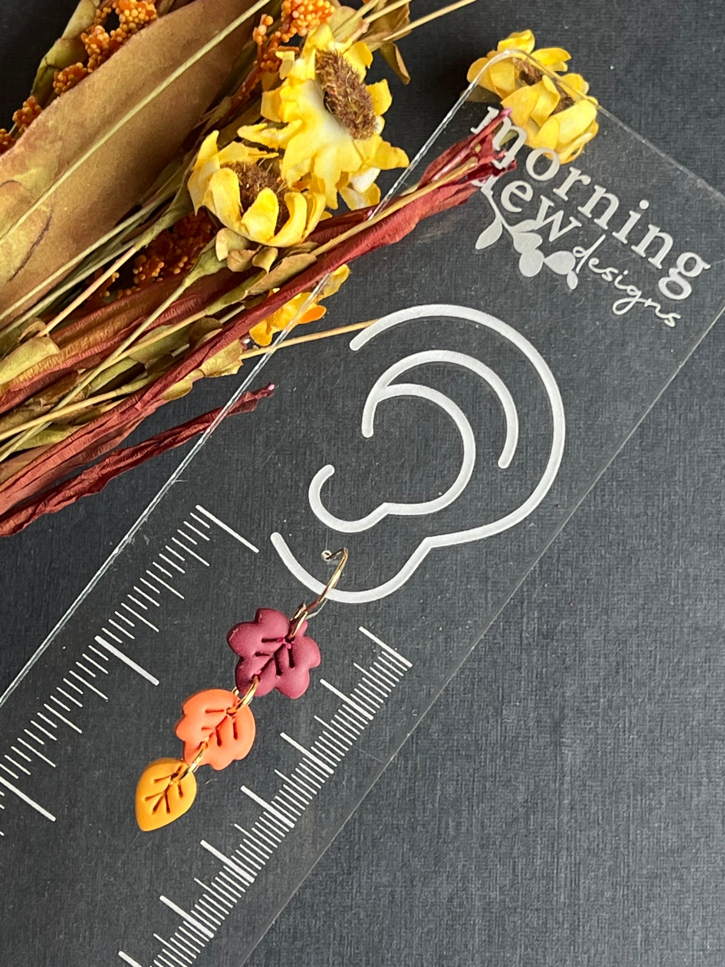 Multi Colored Falling Leaf Polymer Clay Earrings