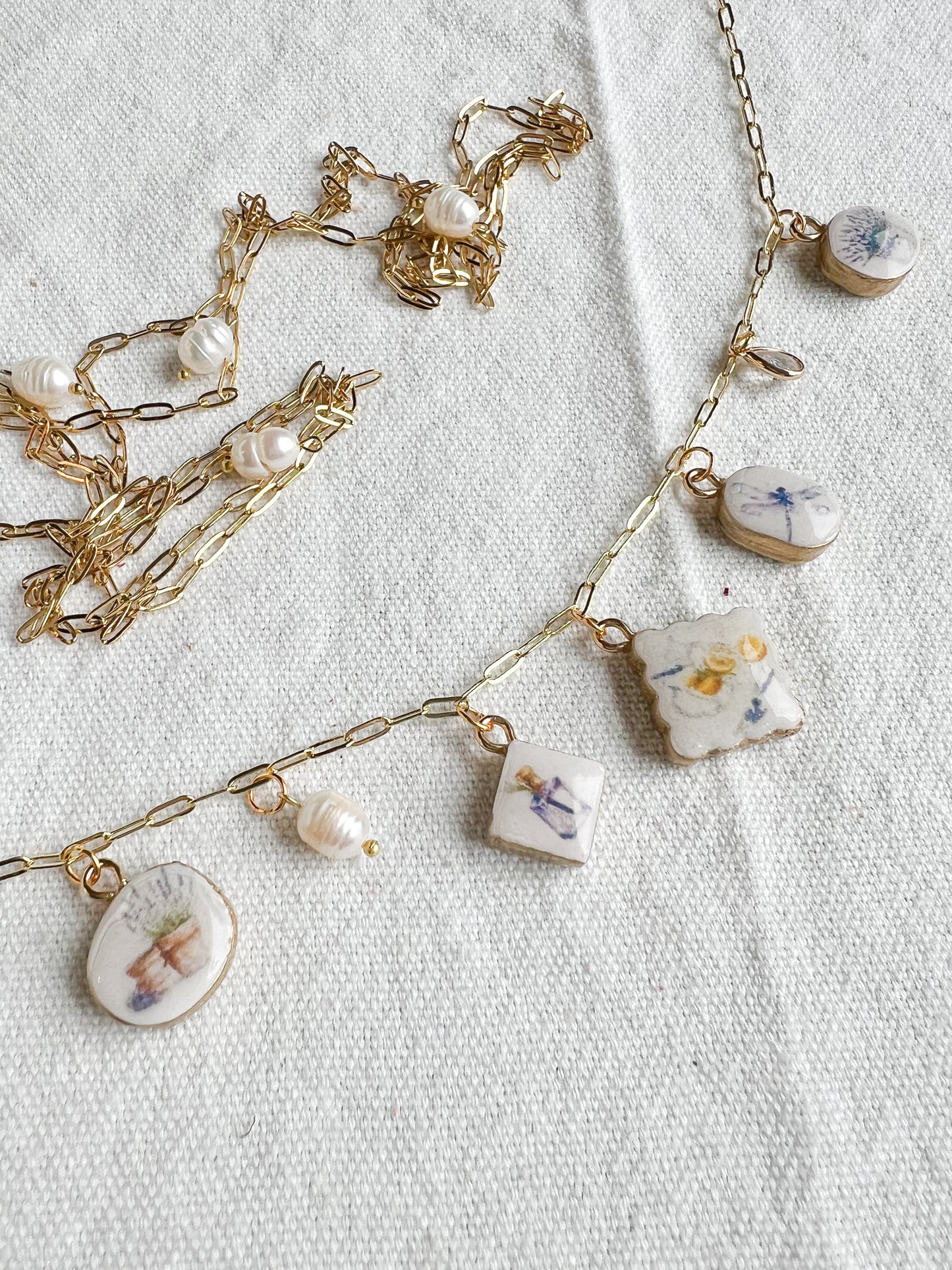 Floral Lavender Polymer Clay Jewelry Charms