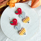 Apple, Paper Pencil Heart Polymer Clay Earrings | Teacher Earrings | Back to School Earrings |  Teacher Gift