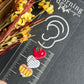 Apple, Paper Pencil Heart Polymer Clay Earrings | Teacher Earrings | Back to School Earrings |  Teacher Gift