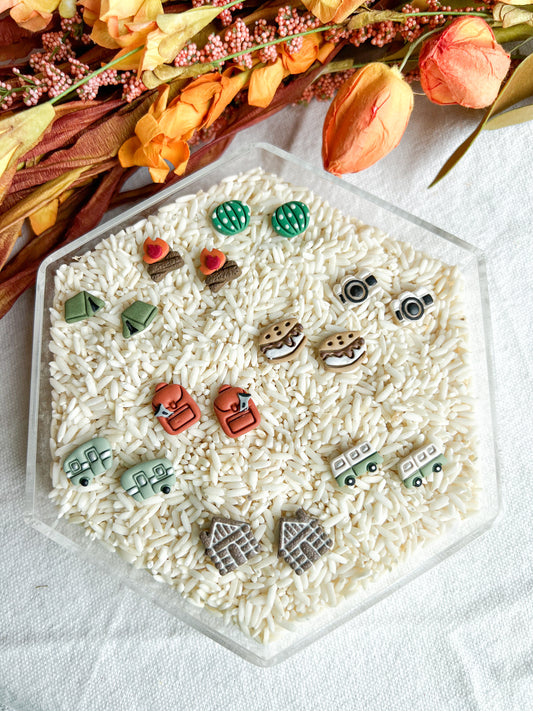 Fall Camping Polymer Clay Studs
