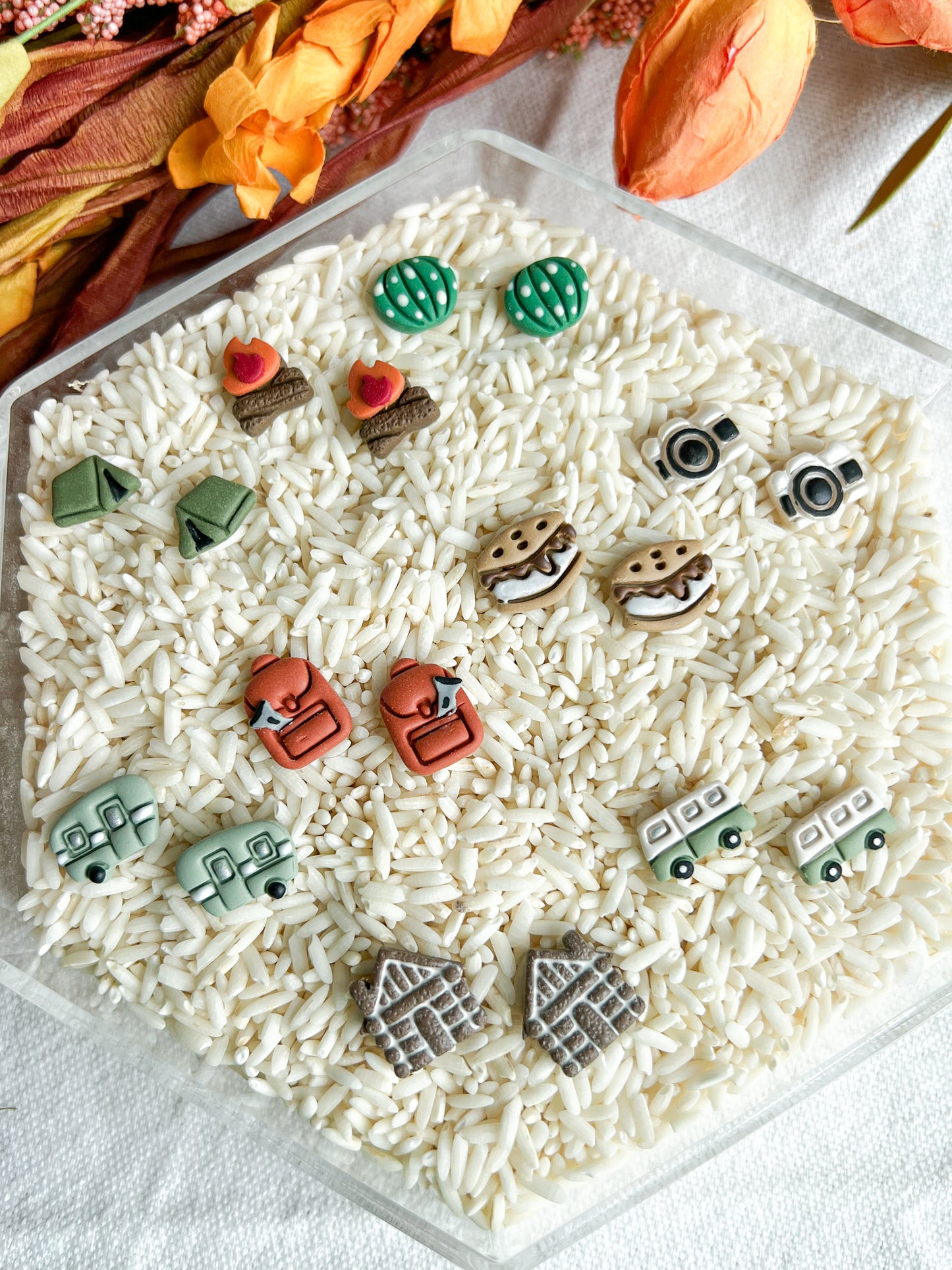 Fall Camping Polymer Clay Studs