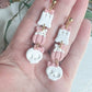 Three Tiered Ghost, Kitty Pumpkin, Skull Halloween Dangles