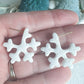 Mini Snowflake Embossed Snowflake Polymer Clay Hoops