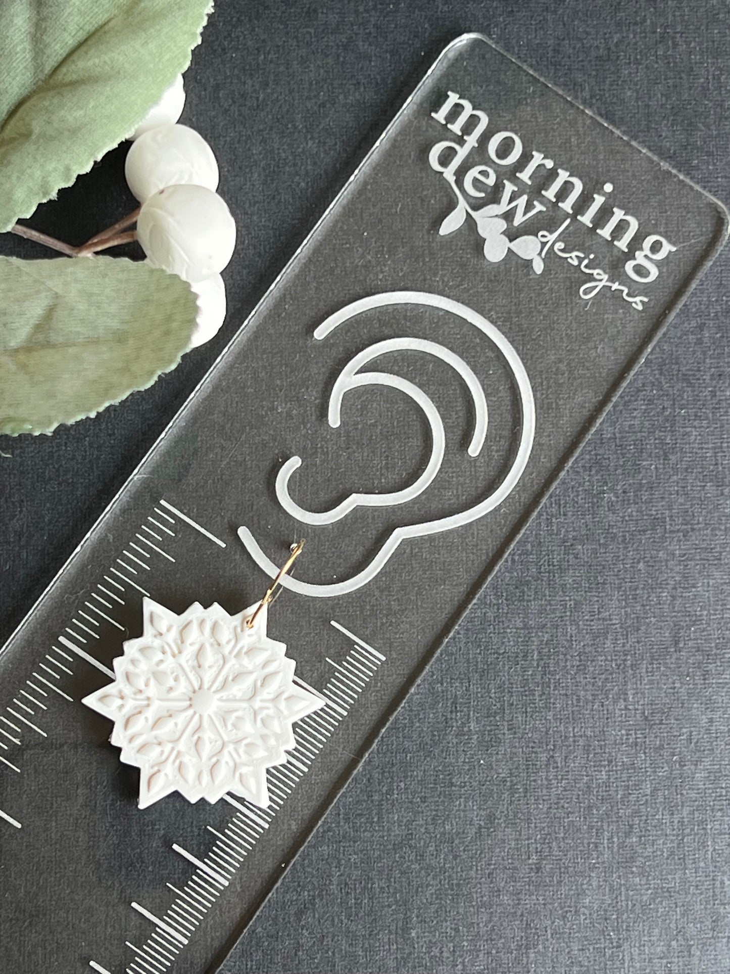 Scandinavian Winter White Snowflake Dangles