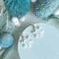 Embossed Snowflake with Crystal Stud Polymer Clay Earrings