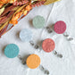 Colorful Fall Floral Textured Polymer Clay Badges | Nurse and Teacher Retractable Badges